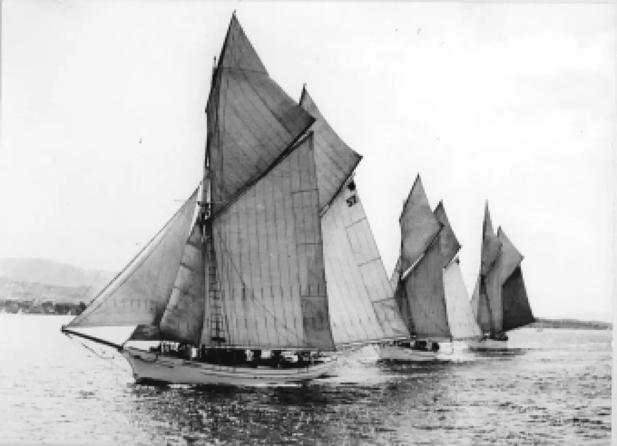 SV May Queen with sails