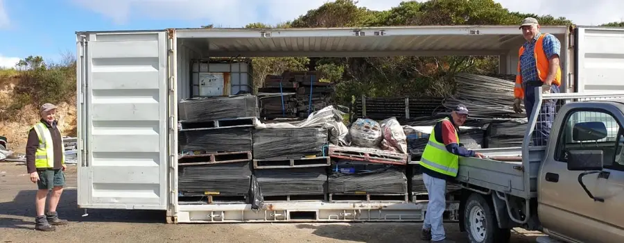 Lions Club of King Island and TasPorts recycling partnership
